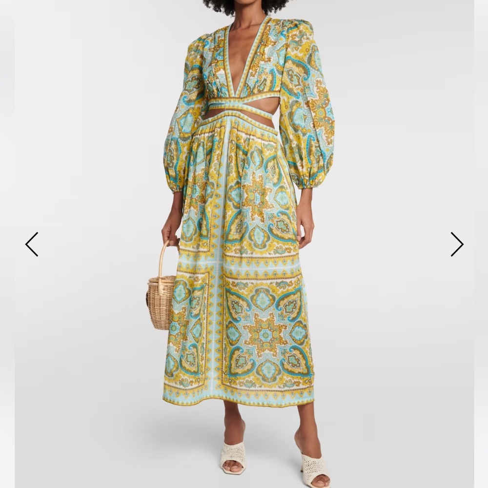 Zimmermann Halcyon cutout paisley midi dress